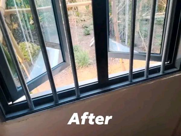 After: Window and track cleaning