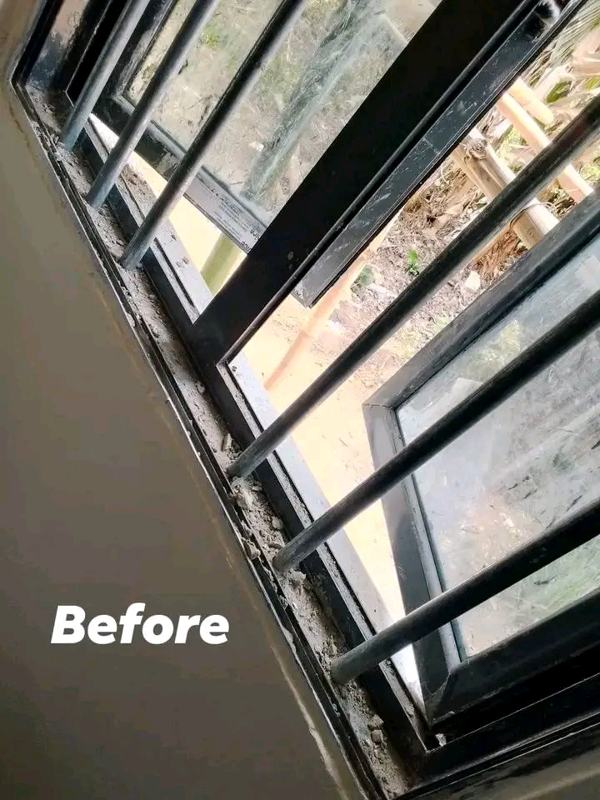 Before: Window and track cleaning